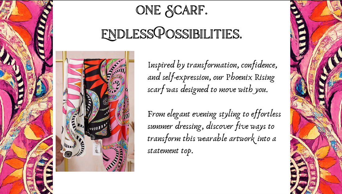 The Phoenix Rising Scarf, Styled Five Ways