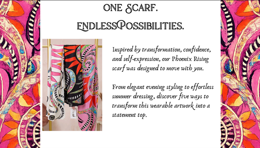 The Phoenix Rising Scarf, Styled Five Ways