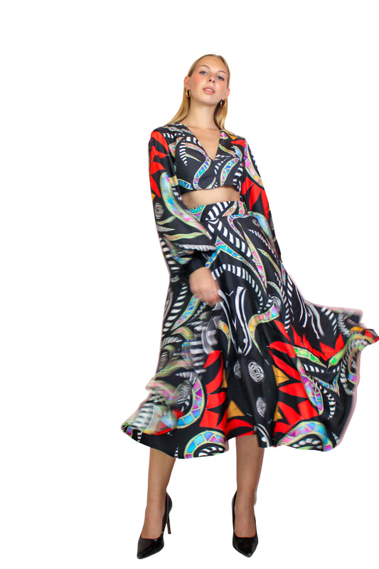 Phoenix Black Umbrella Skirt