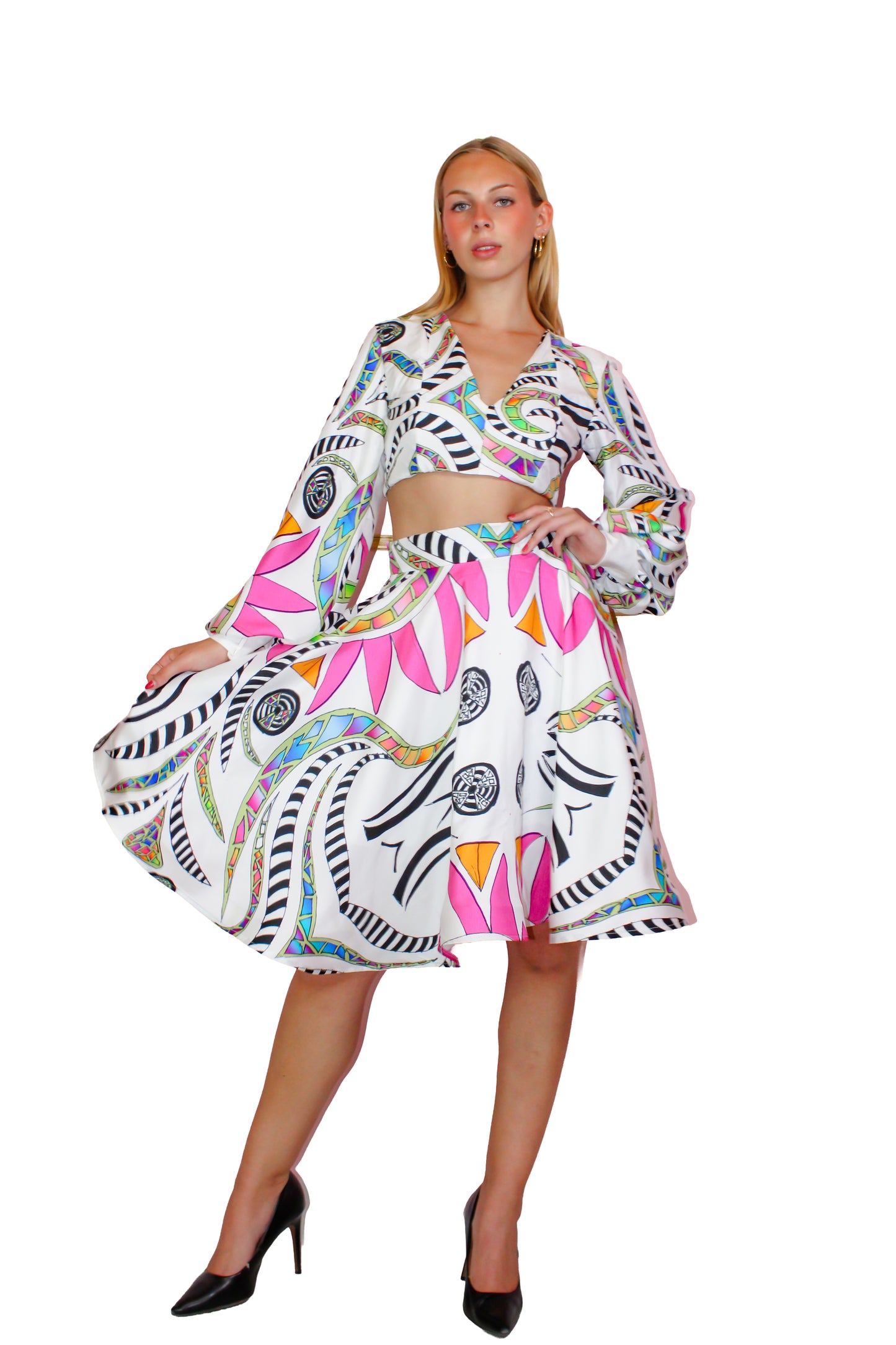 Phoenix White Skater Skirt